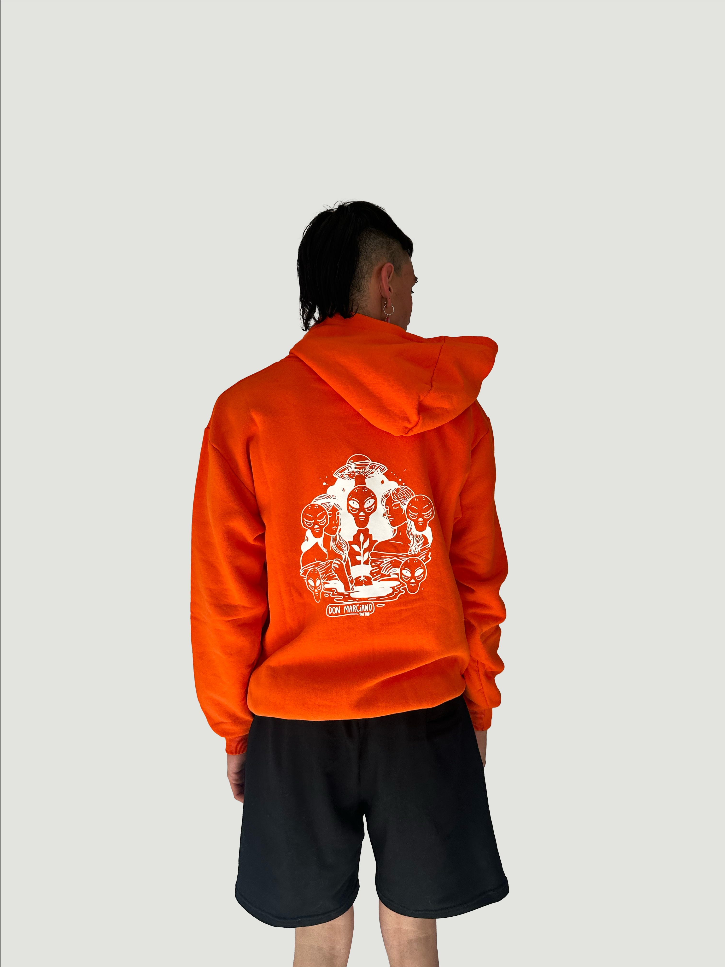 Buzo Alien con Capucha Naranja - Talle L